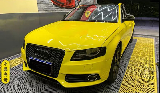 Do filme metálico amarelo do envoltório do carro do brilho liberação UV Slidable do ar anti