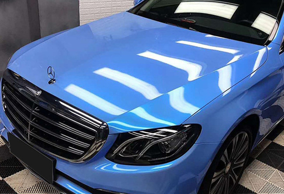 Filme azul de alto brilho do envoltório do carro de Miami resistente ao esparadrapo das abrasões 30µm densamente