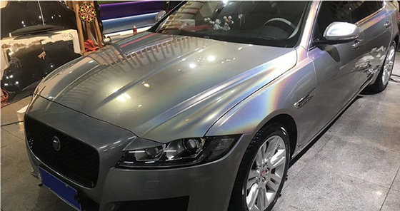 Liberação do ar do envoltório do carro de Matte Gold Laser Grey Glitter que desvanece não 140gsm