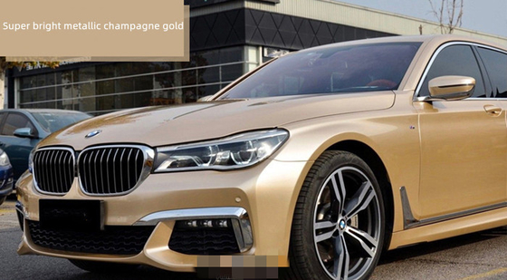 Envoltório brilhante super Champagne Gold metálico do vinil do carro do brilho do ANIMAL DE ESTIMAÇÃO