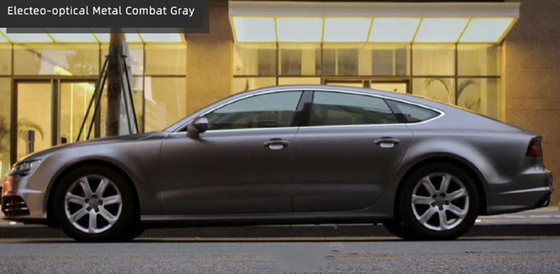 batalha ótica Grey Car Wrap Film do metal de 140gsm Matte Car Vinyl Wrap Eletro