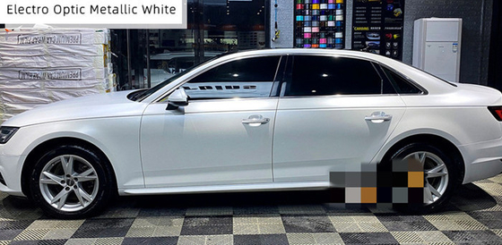 Liberação do ar do filme do envoltório do carro de Audi Eletro Optic Metallic White Slideable