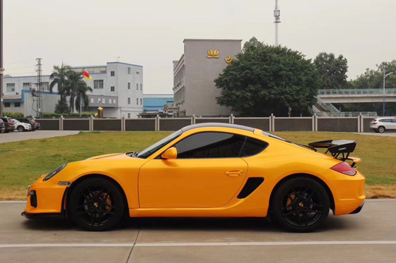 Envoltório resistente UV removível do vinil do envoltório amarelo metálico lustroso do carro