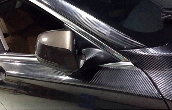 Envoltório livre 60µM removíveis Slidable do vinil do carro da fibra do carbono do preto 3D da bolha