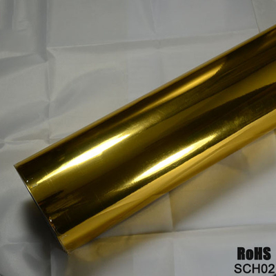 Liberação de alto brilho 140gsm Slideable do ar do envoltório do vinil do carro de Chrome do ouro