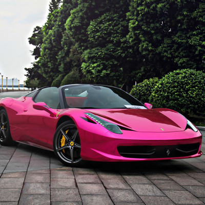 Envoltório do vinil do carro de Chrome do rosa do brilho com esparadrapo acrílico removível