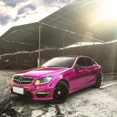 resistência do pulverizador de sal do filme do envoltório do carro de 120µM Free Slideable Pink Chrome