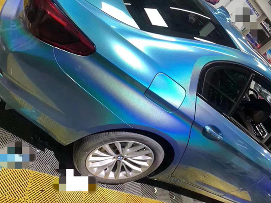 da liberação azul Slidable do ar do envoltório do vinil do brilho do laser de 1.27m envoltório de alto brilho do carro