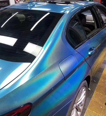 da liberação azul Slidable do ar do envoltório do vinil do brilho do laser de 1.27m envoltório de alto brilho do carro