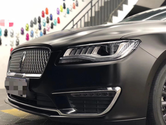 Os couros crus livres da bolha preta de Matte Car Vinyl Wrap Removable riscam metálico