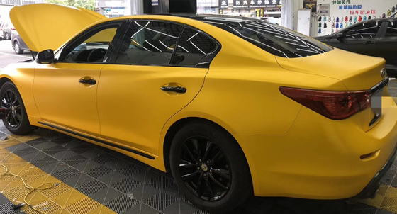 Matte Car Vinyl Wrap Self metálico amarelo 140gsm esparadrapo densamente