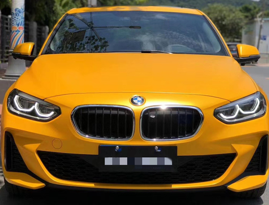 Superfície livre de Matte Yellow Vinyl Wrap Smooth da vaga de calor do metal da bolha para o carro