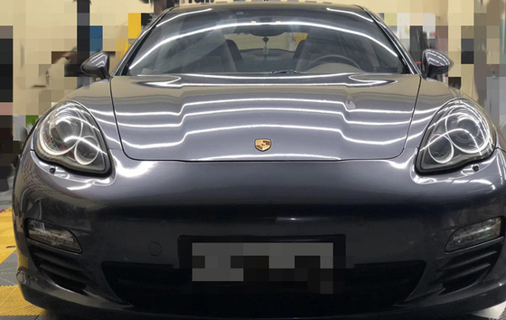Carro Gray Vinyl Wrap Wrinkles Elimination escuro de alto brilho 140gsm
