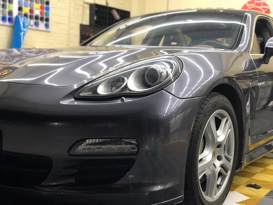 Carro Gray Vinyl Wrap Wrinkles Elimination escuro de alto brilho 140gsm