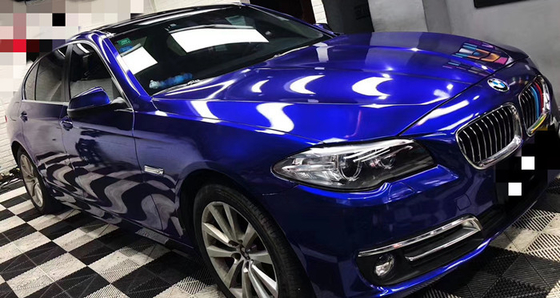 Liberação azul Swipeable do ar do envoltório do vinil do carro do brilho do brilho para a propaganda do veículo