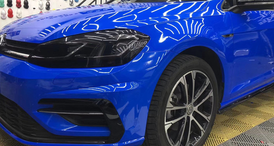 Vinil do envoltório de Sapphire Blue High Gloss Car removível para a propaganda do veículo