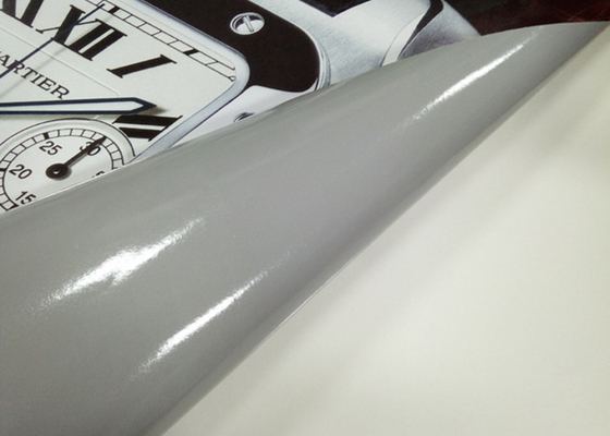 Filme autoadesivo polimérico livre do vinil da bolha de Grey Adhesive Printable Vinyl Wrap