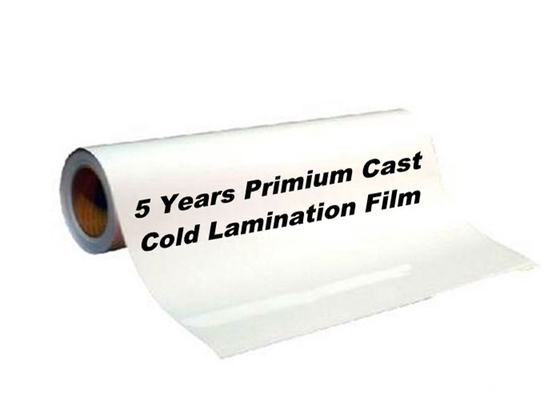 O filme lustroso frio moldado 1mm da laminação do vinil da proteção dos gráficos rola 5 anos de durabilidade