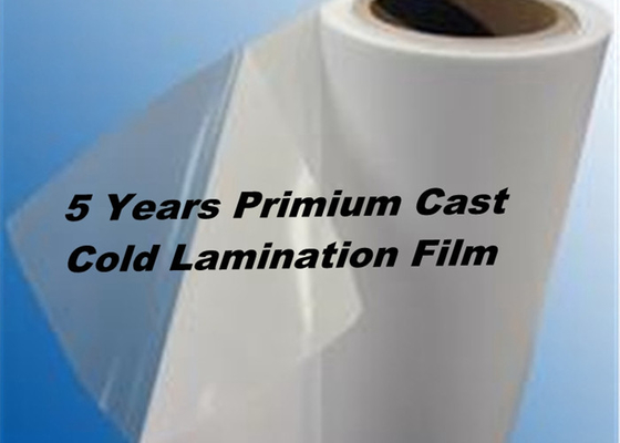 O filme lustroso frio moldado 1mm da laminação do vinil da proteção dos gráficos rola 5 anos de durabilidade