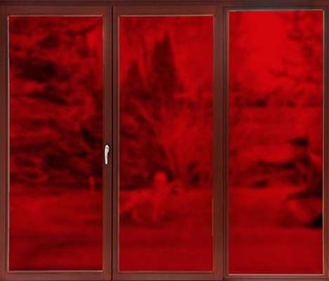 anti filme de vidro decorativo vermelho geado UV da janela da planície autoadesivo